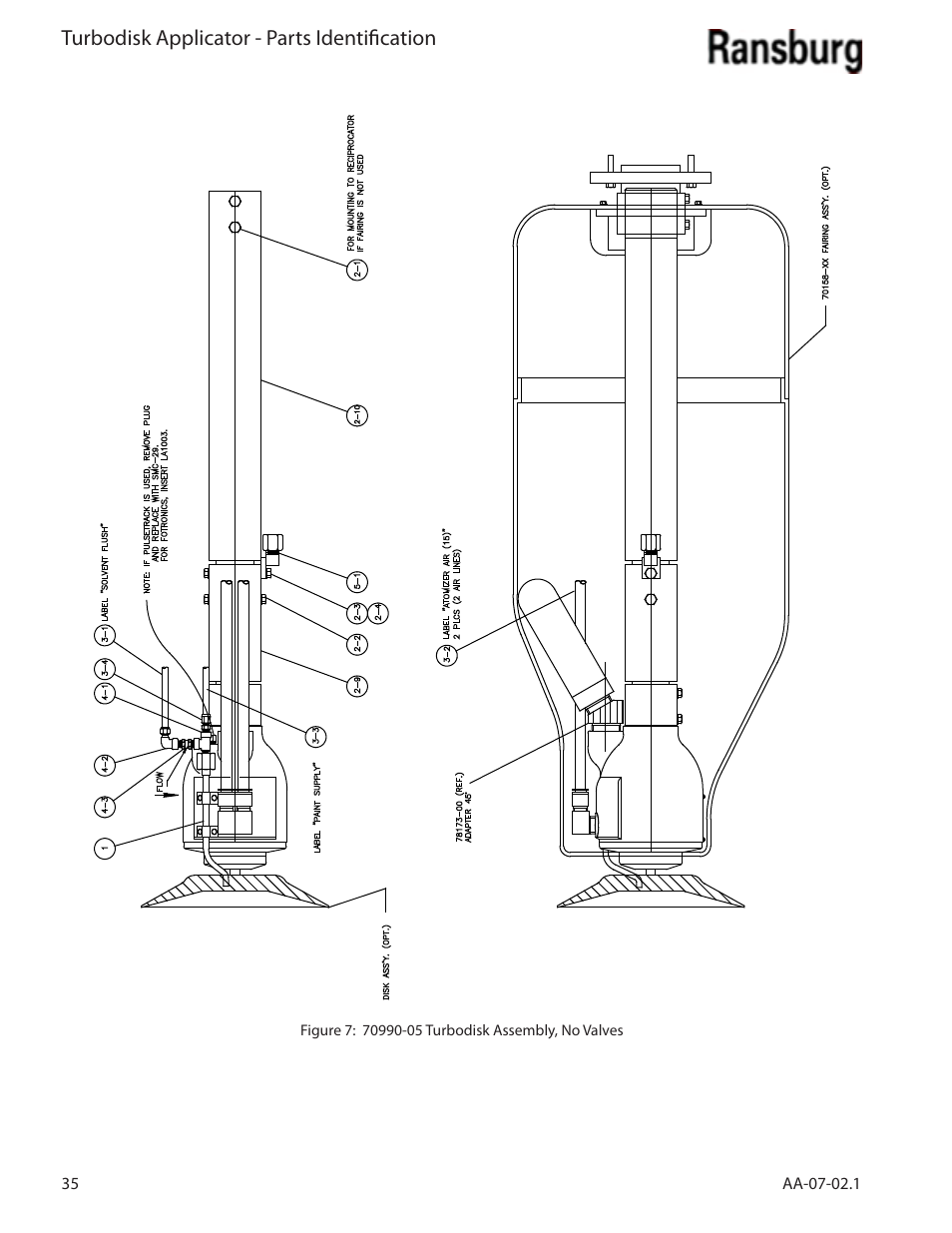 Turbodisk applicator - parts identification | Ransburg Turbodisk Applicator Assembly A11376 User Manual | Page 40 / 78