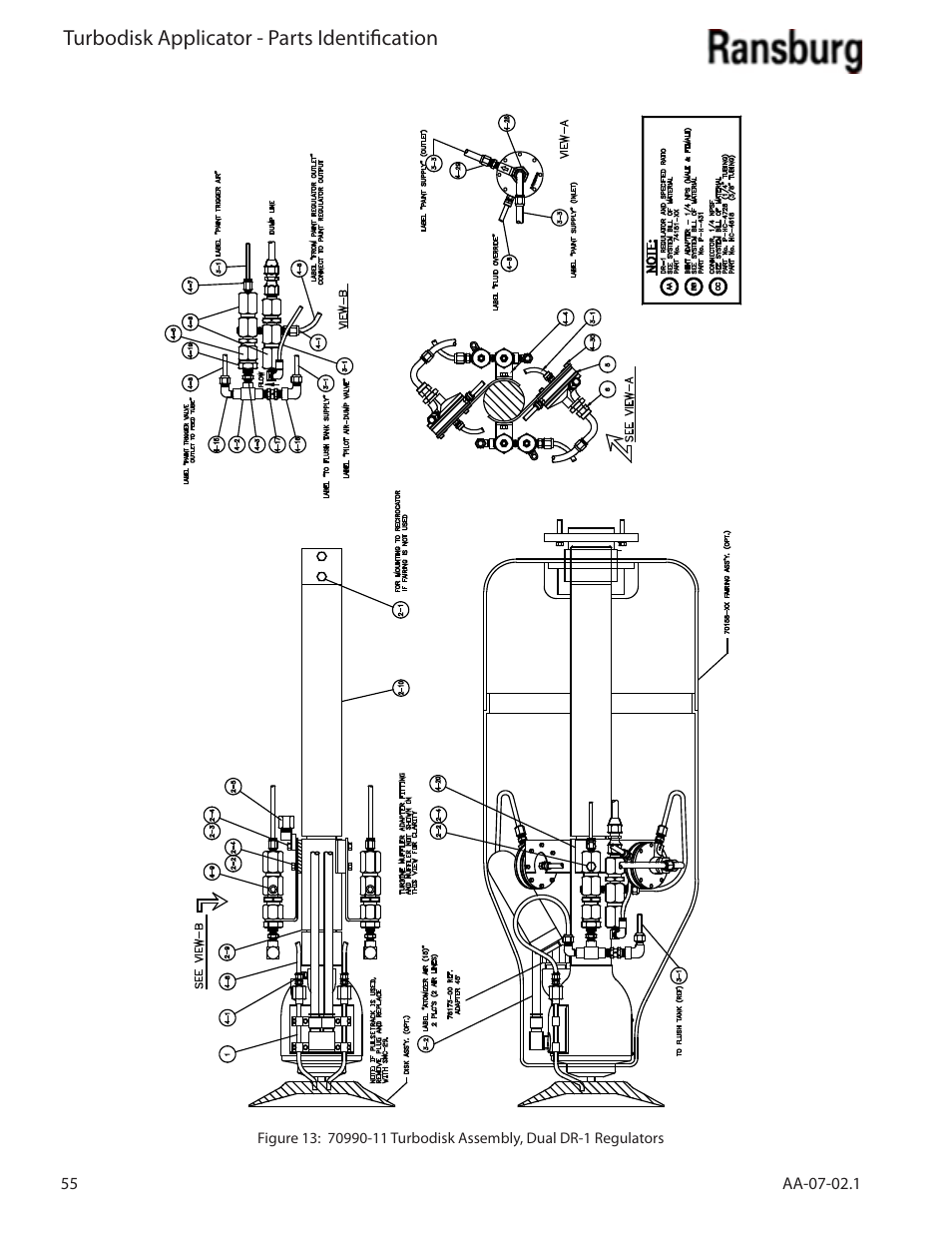Turbodisk applicator - parts identification | Ransburg Turbodisk Applicator Assembly A11376 User Manual | Page 60 / 78