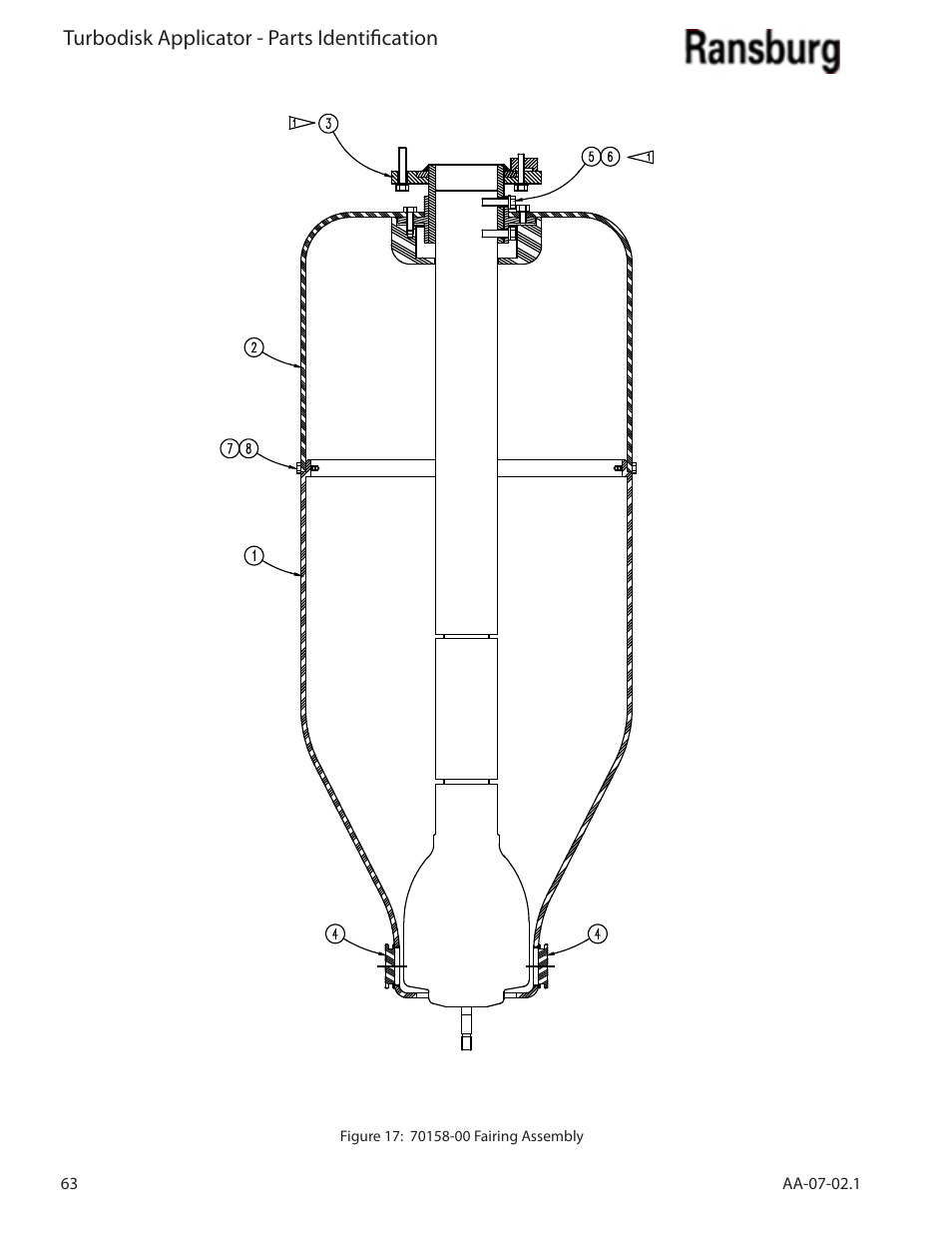 Turbodisk applicator - parts identification | Ransburg Turbodisk Applicator Assembly A11376 User Manual | Page 68 / 78