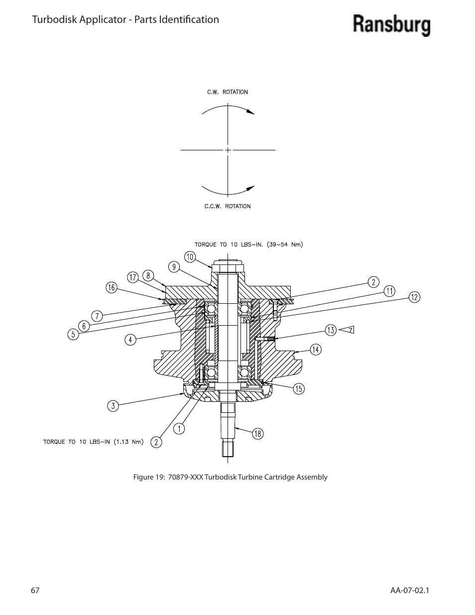 Turbodisk applicator - parts identification | Ransburg Turbodisk Applicator Assembly A11376 User Manual | Page 72 / 78