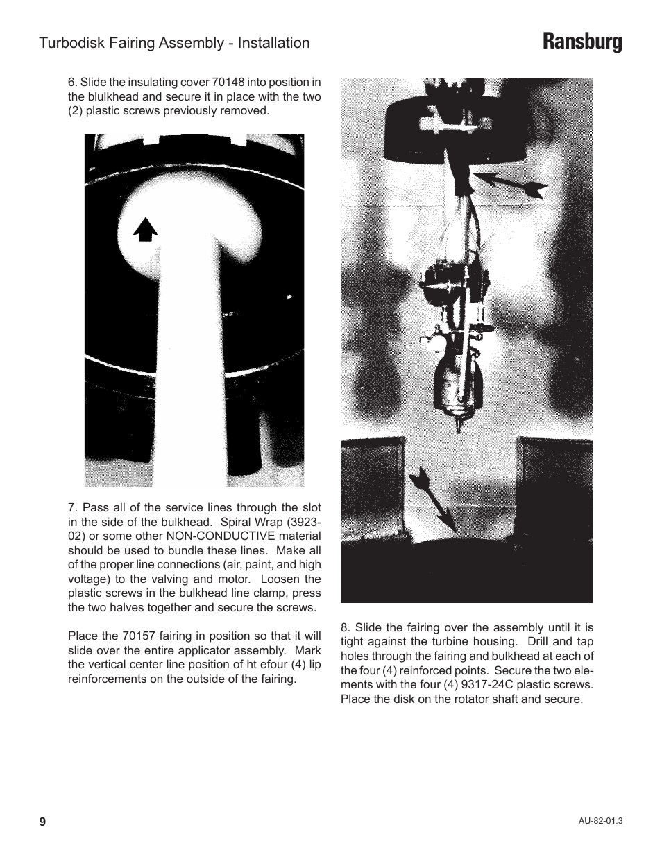 Ransburg | Ransburg Turbodisk Fairing Assembly 70158 User Manual | Page 12 / 17