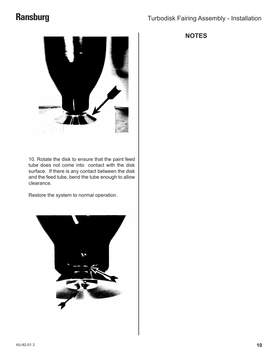 Ransburg | Ransburg Turbodisk Fairing Assembly 70158 User Manual | Page 13 / 17