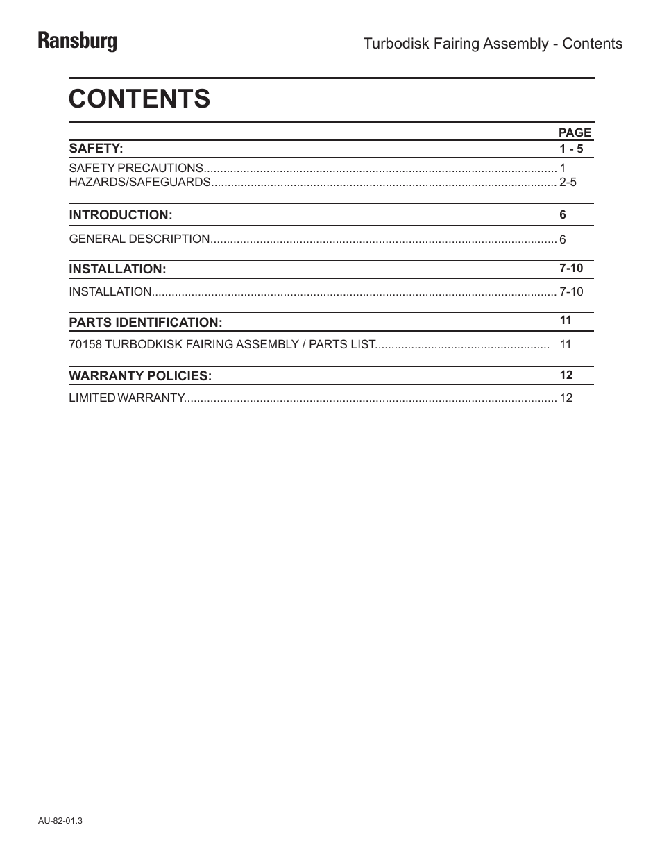 Ransburg Turbodisk Fairing Assembly 70158 User Manual | Page 3 / 17