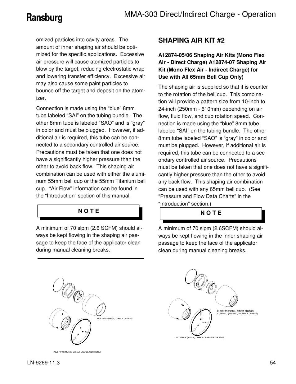 Mma-303 direct/indirect charge - operation, Shaping air kit #2 | Ransburg MMA-303 Direct_Ind Charge Atomizer A12870 User Manual | Page 57 / 132