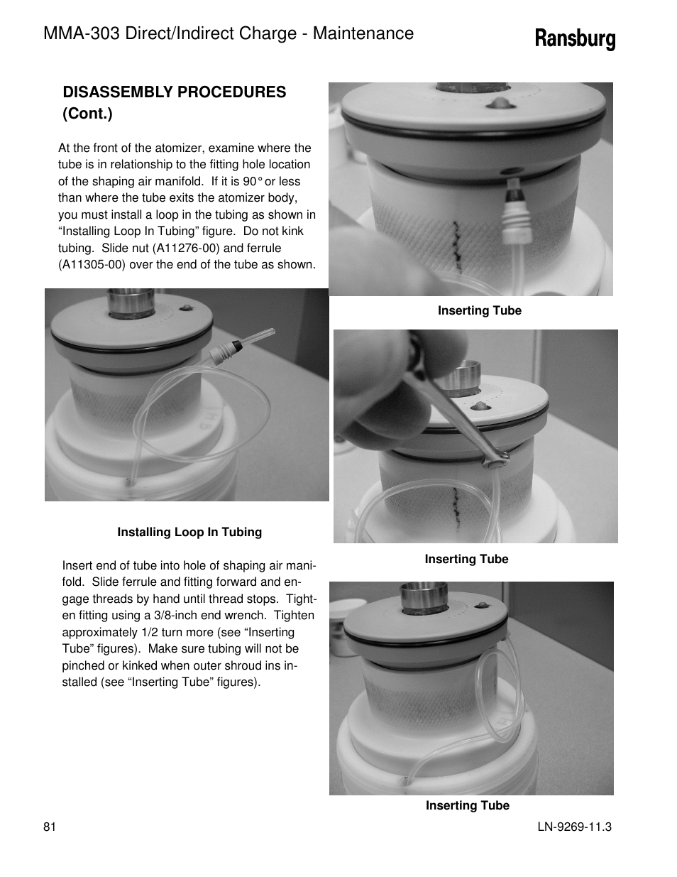 Mma-303 direct/indirect charge - maintenance | Ransburg MMA-303 Direct_Ind Charge Atomizer A12870 User Manual | Page 84 / 132