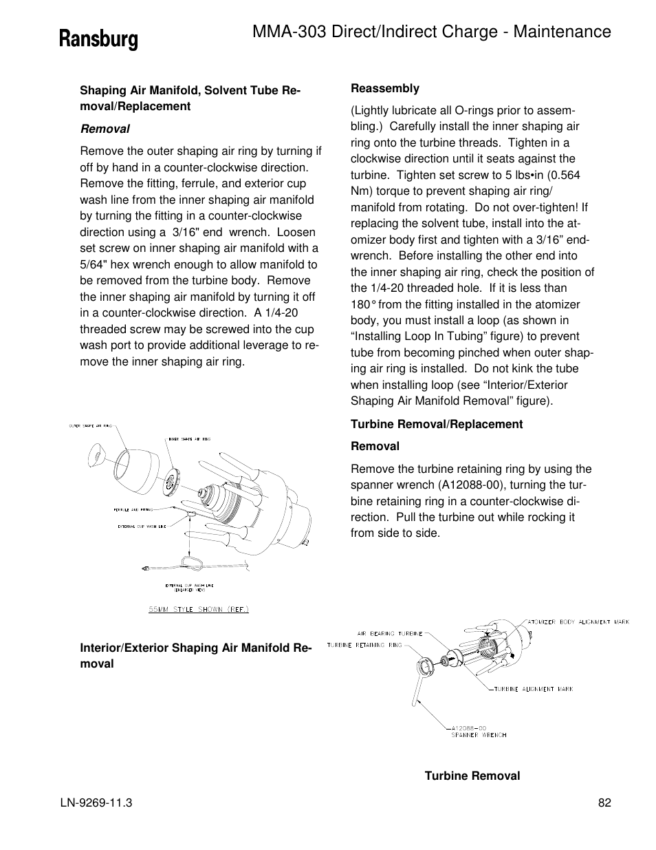 Mma-303 direct/indirect charge - maintenance | Ransburg MMA-303 Direct_Ind Charge Atomizer A12870 User Manual | Page 85 / 132