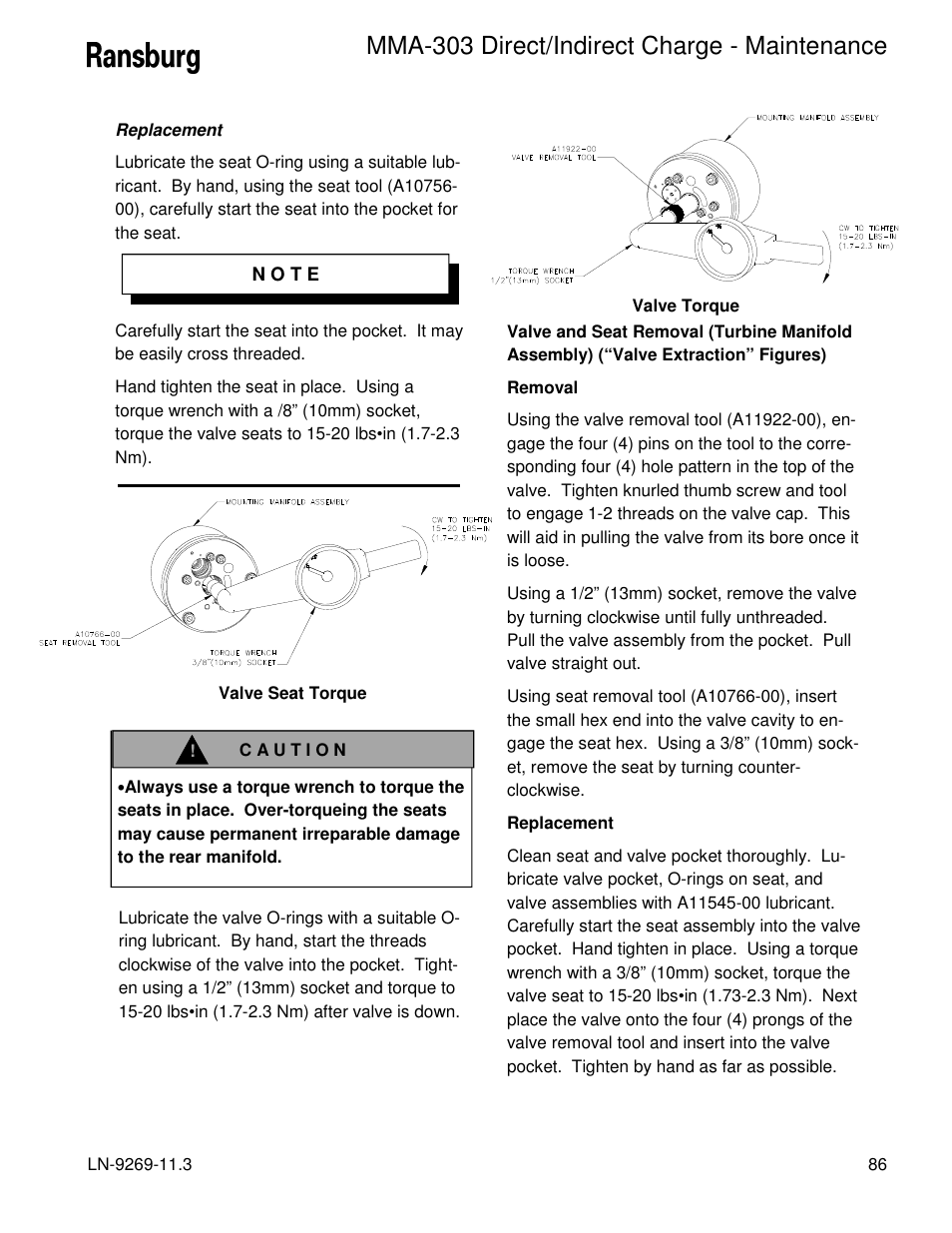 Mma-303 direct/indirect charge - maintenance | Ransburg MMA-303 Direct_Ind Charge Atomizer A12870 User Manual | Page 89 / 132