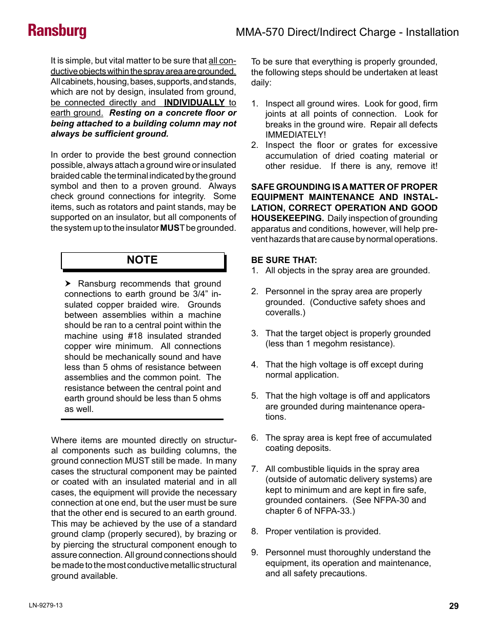 Ransburg, Mma-570 direct/indirect charge - installation | Ransburg MMA-570 Direct_Ind Charge Atomizer A13366 User Manual | Page 32 / 109