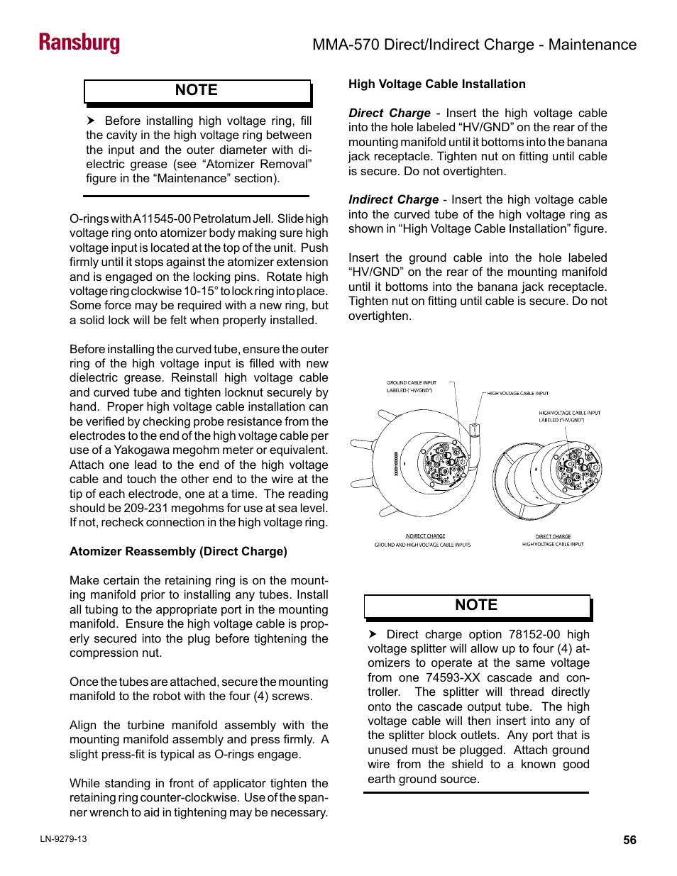 Ransburg, Mma-570 direct/indirect charge - maintenance | Ransburg MMA-570 Direct_Ind Charge Atomizer A13366 User Manual | Page 59 / 109