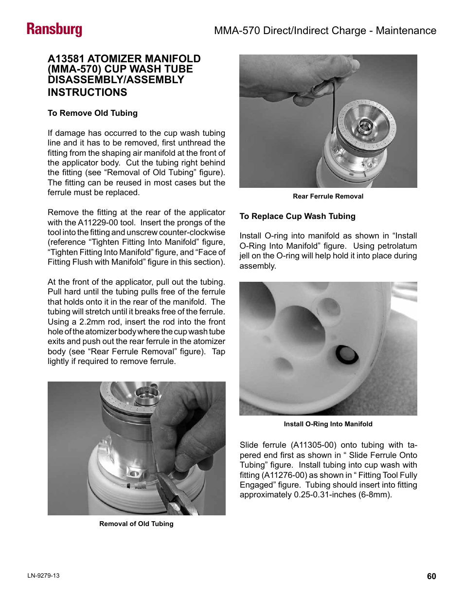Ransburg, Mma-570 direct/indirect charge - maintenance | Ransburg MMA-570 Direct_Ind Charge Atomizer A13366 User Manual | Page 63 / 109