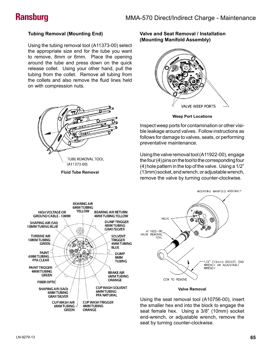 Ransburg, Mma-570 direct/indirect charge - maintenance | Ransburg MMA-570 Direct_Ind Charge Atomizer A13366 User Manual | Page 68 / 109