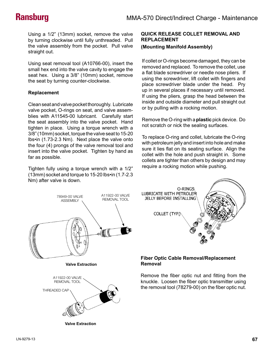 Ransburg, Mma-570 direct/indirect charge - maintenance | Ransburg MMA-570 Direct_Ind Charge Atomizer A13366 User Manual | Page 70 / 109