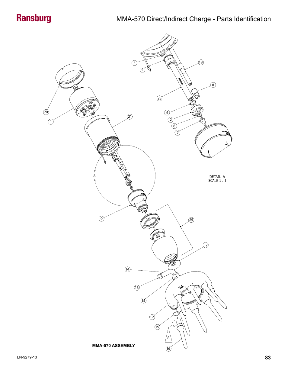 Mma-570 assembly, Ransburg | Ransburg MMA-570 Direct_Ind Charge Atomizer A13366 User Manual | Page 86 / 109