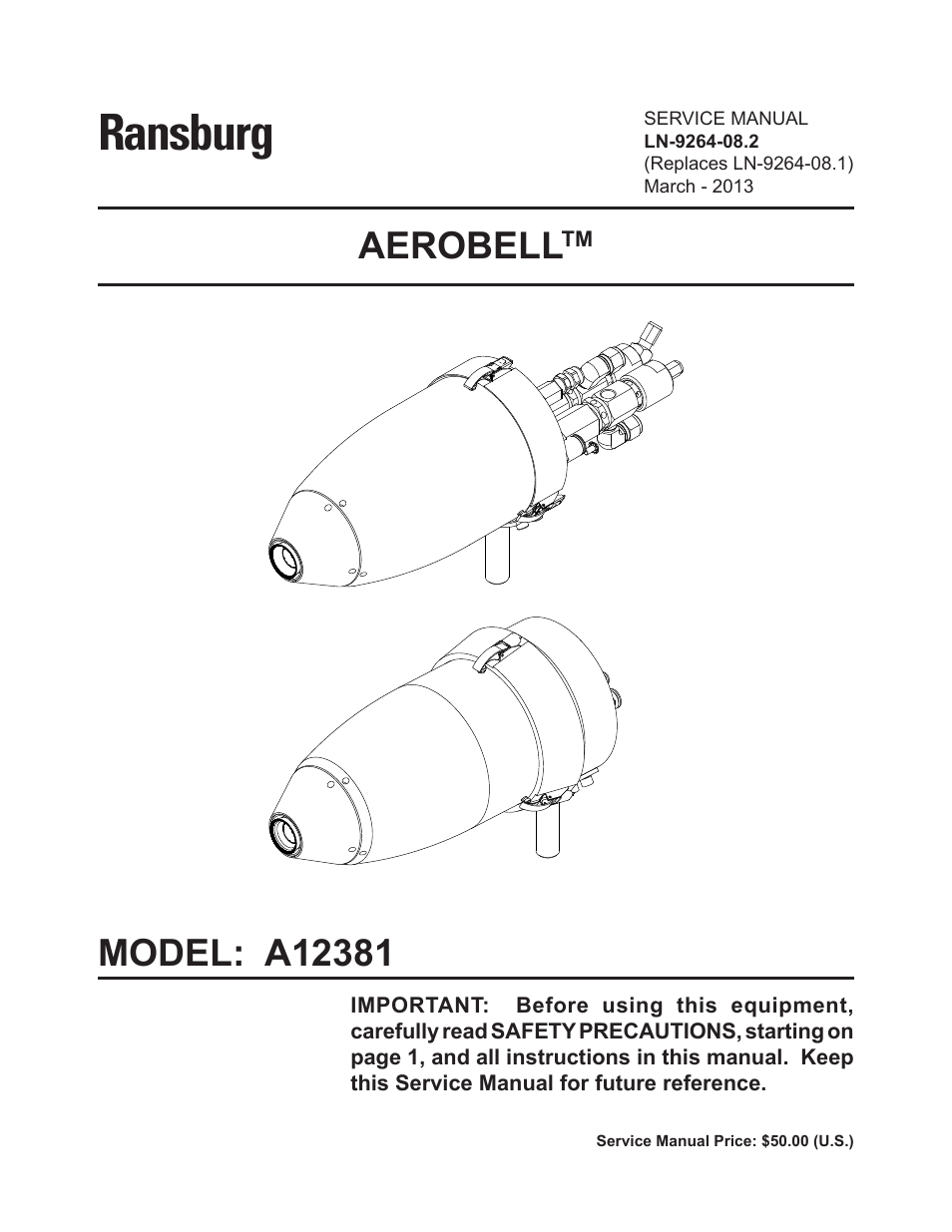 Ransburg Aerobell (Std.) Rotary Atomizer A12381 User Manual | 89 pages