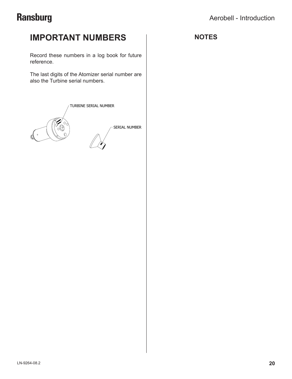 Ransburg, Important numbers | Ransburg Aerobell (Std.) Rotary Atomizer A12381 User Manual | Page 24 / 89