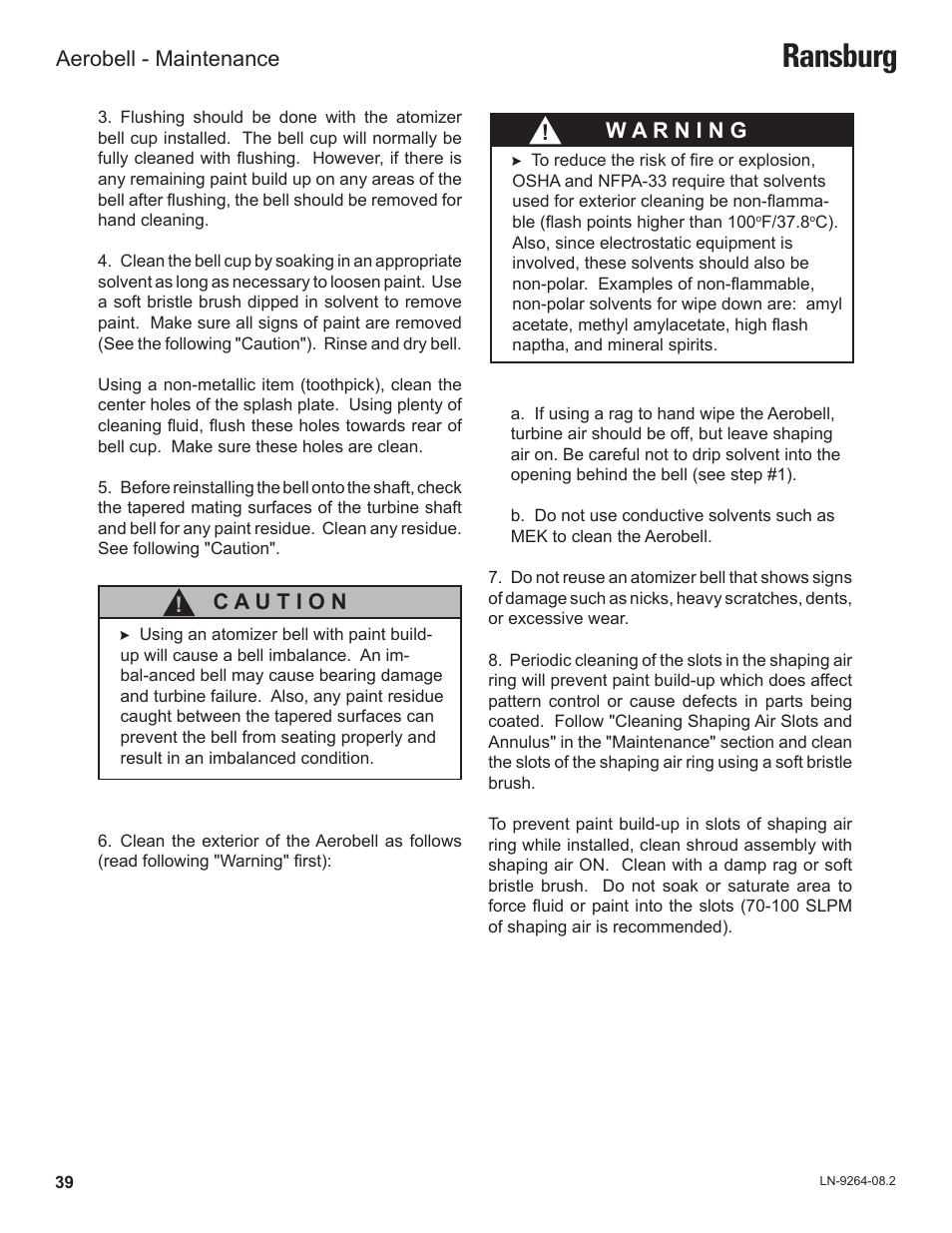 Ransburg | Ransburg Aerobell (Std.) Rotary Atomizer A12381 User Manual | Page 43 / 89