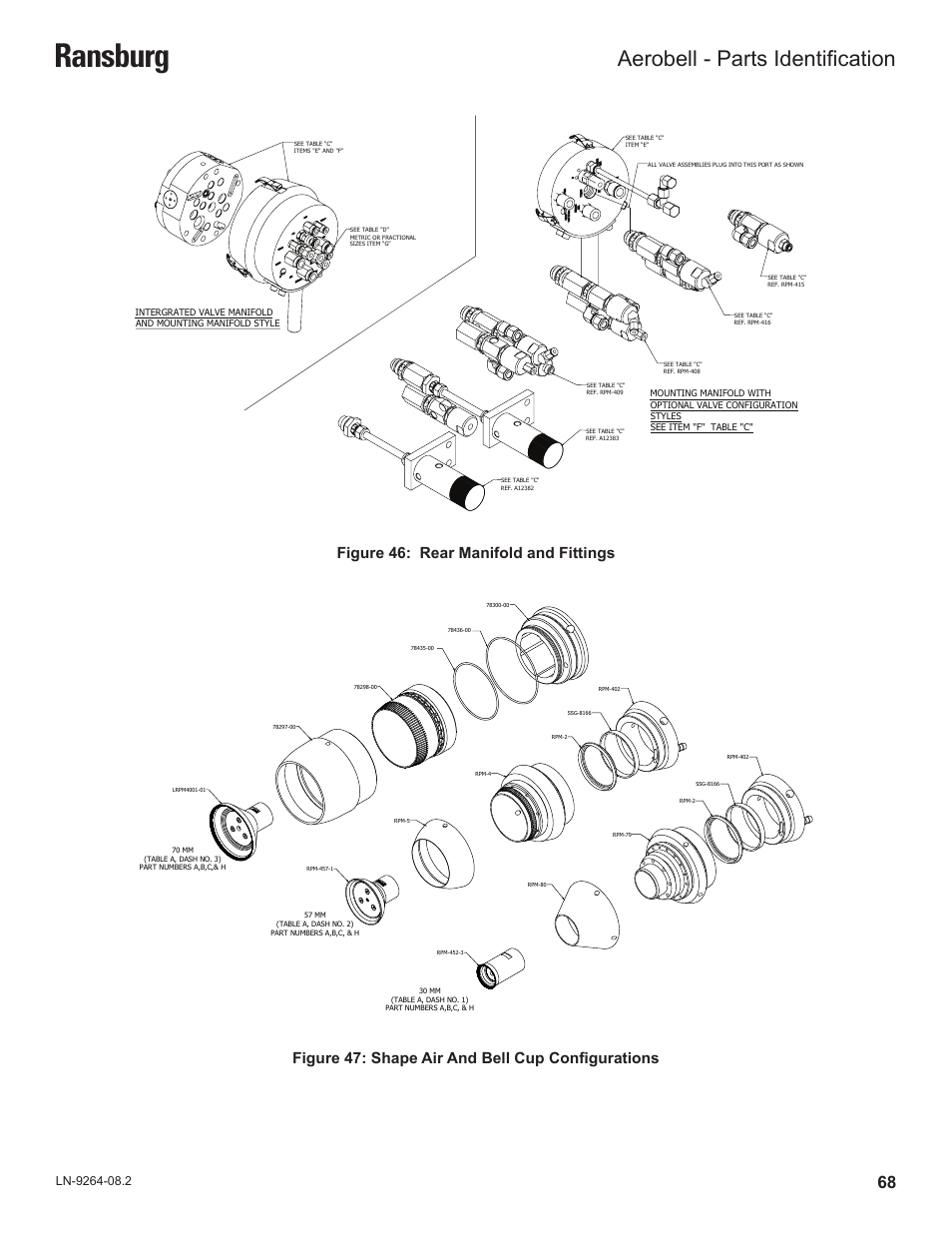 Ransburg, Aerobell - parts identification | Ransburg Aerobell (Std.) Rotary Atomizer A12381 User Manual | Page 72 / 89