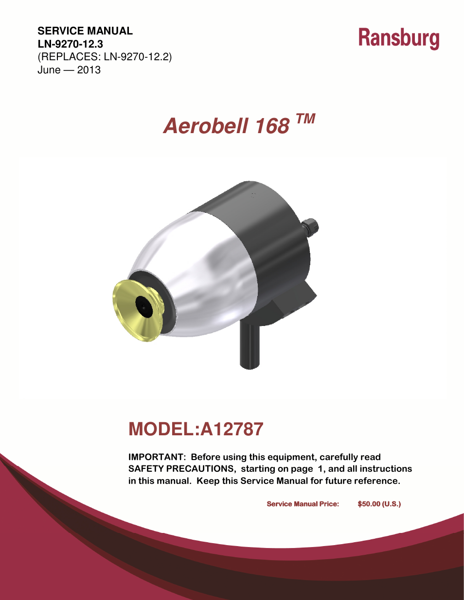 Ransburg Aerobell 168 A12787 User Manual | 116 pages