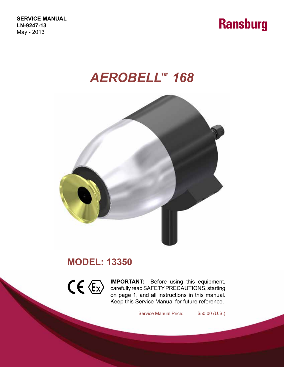 Ransburg Aerobell 168 Atex Approved 13350 User Manual | 106 pages