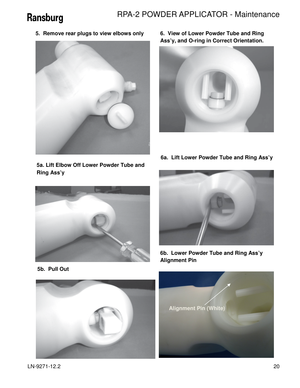 Rpa-2 powder applicator - maintenance | Ransburg RPA-2 Powder Applicator A12950-XXX User Manual | Page 23 / 47