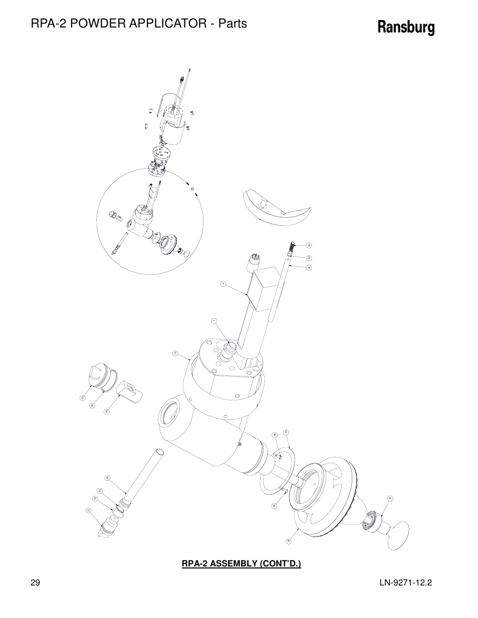 Rpa-2 powder applicator - parts | Ransburg RPA-2 Powder Applicator A12950-XXX User Manual | Page 32 / 47