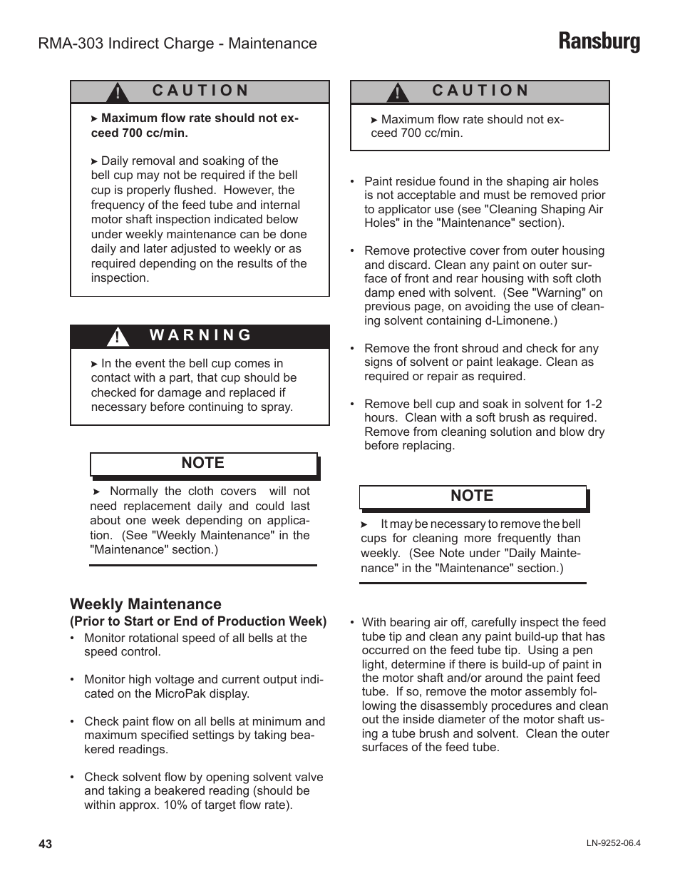 Ransburg | Ransburg RMA Indirect A11600 User Manual | Page 47 / 103
