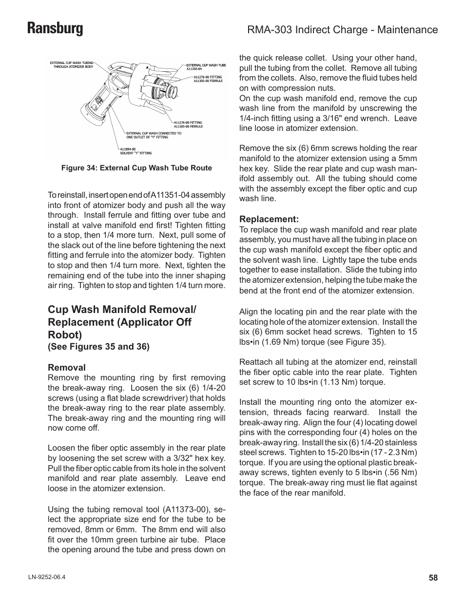 Ransburg, Rma-303 indirect charge - maintenance | Ransburg RMA Indirect A11600 User Manual | Page 62 / 103