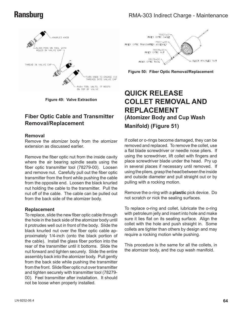 Ransburg, Quick release collet removal and replacement | Ransburg RMA Indirect A11600 User Manual | Page 68 / 103