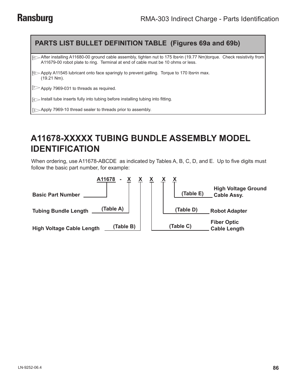 Ransburg, Rma-303 indirect charge - parts identification | Ransburg RMA Indirect A11600 User Manual | Page 90 / 103