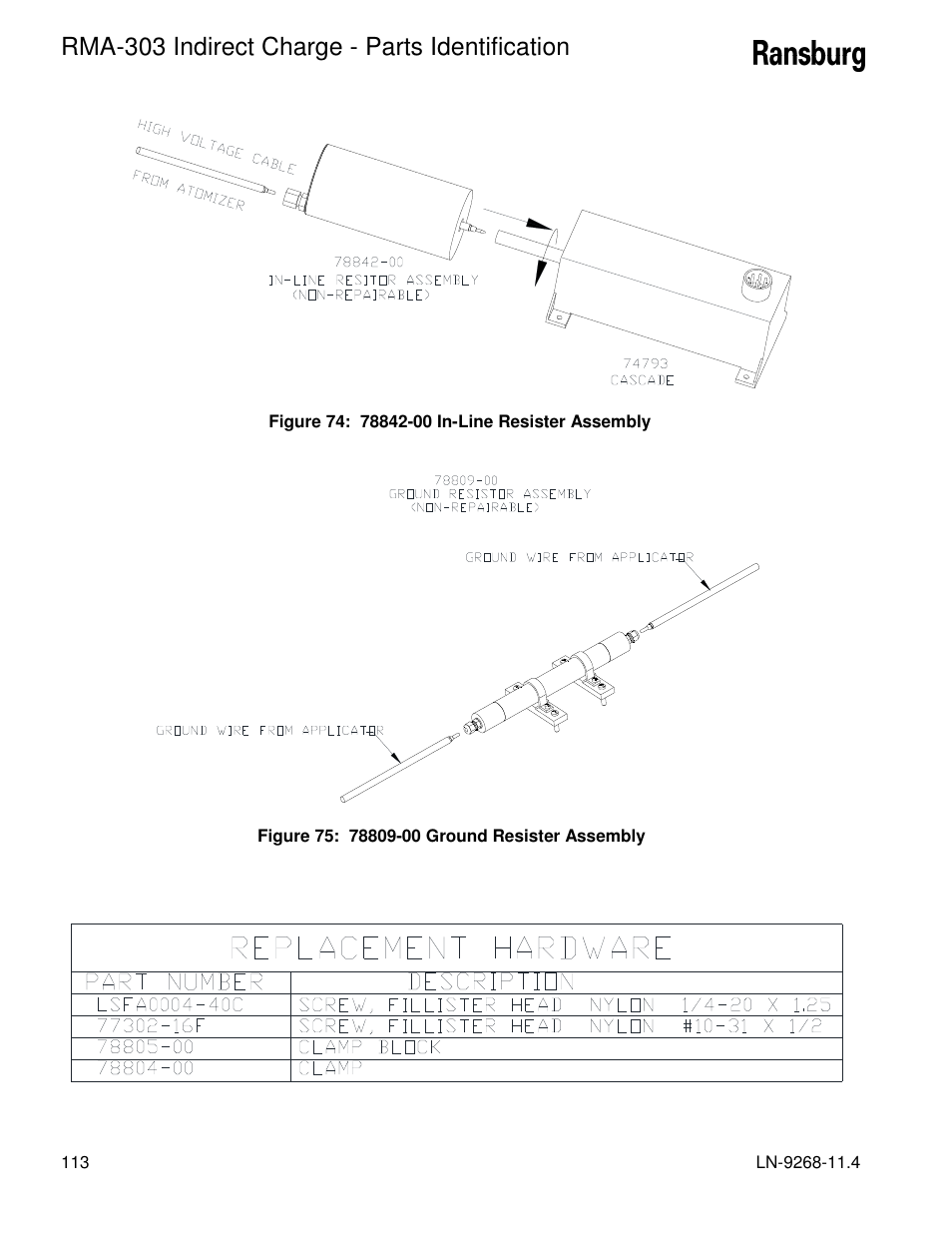 Rma-303 indirect charge - parts identification | Ransburg RMA Indirect A12869 User Manual | Page 118 / 121