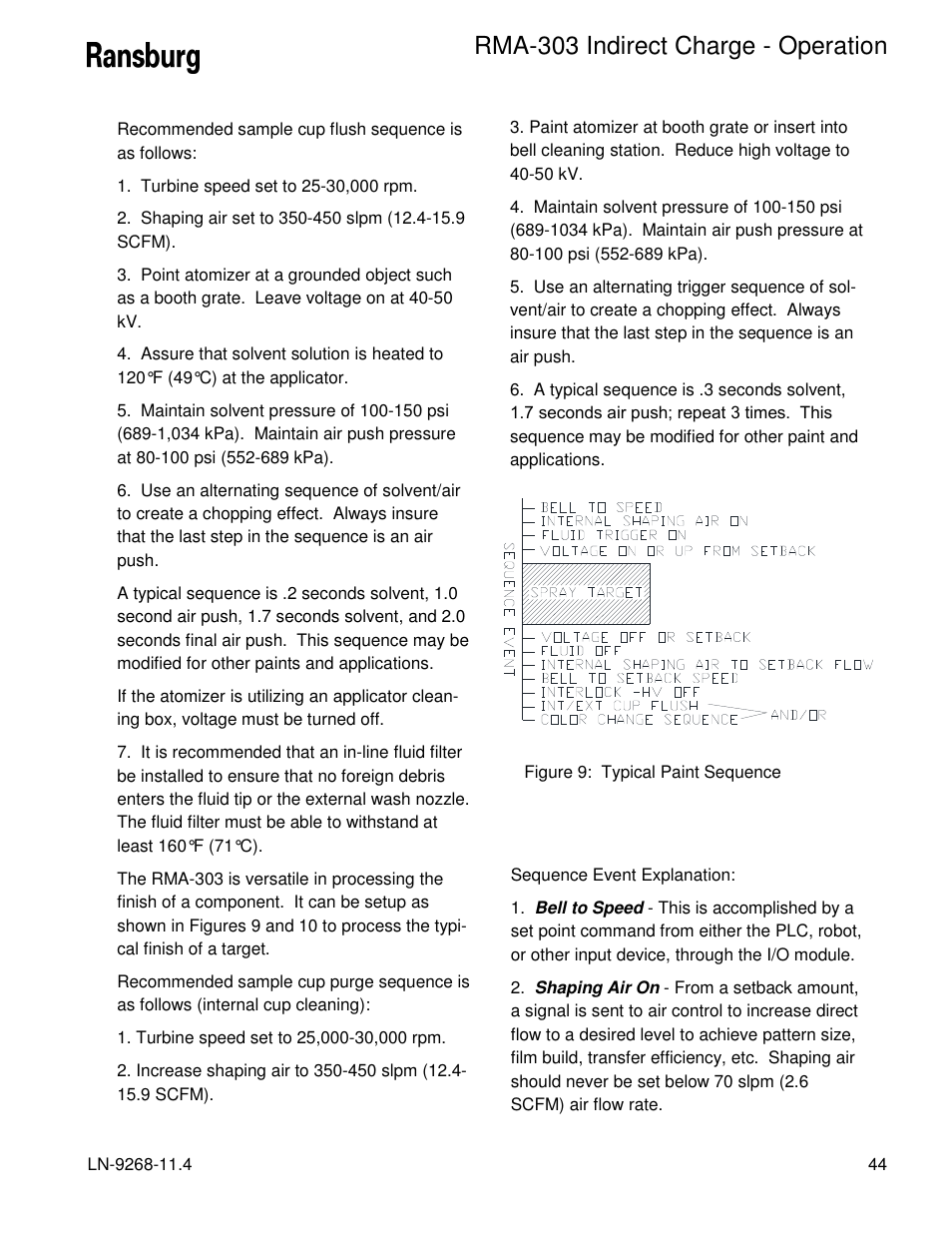 Rma-303 indirect charge - operation | Ransburg RMA Indirect A12869 User Manual | Page 49 / 121
