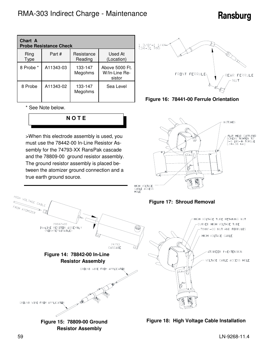 Rma-303 indirect charge - maintenance | Ransburg RMA Indirect A12869 User Manual | Page 64 / 121