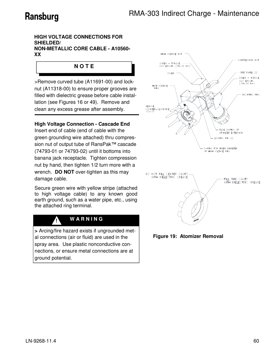 Rma-303 indirect charge - maintenance | Ransburg RMA Indirect A12869 User Manual | Page 65 / 121