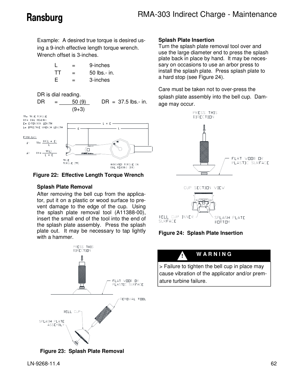 Rma-303 indirect charge - maintenance | Ransburg RMA Indirect A12869 User Manual | Page 67 / 121