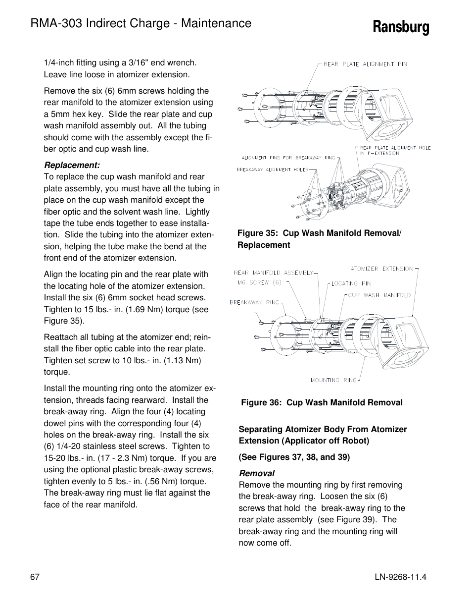 Rma-303 indirect charge - maintenance | Ransburg RMA Indirect A12869 User Manual | Page 72 / 121