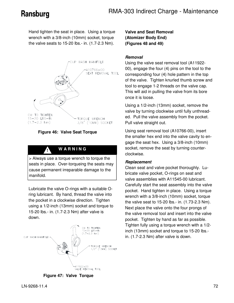 Rma-303 indirect charge - maintenance | Ransburg RMA Indirect A12869 User Manual | Page 77 / 121