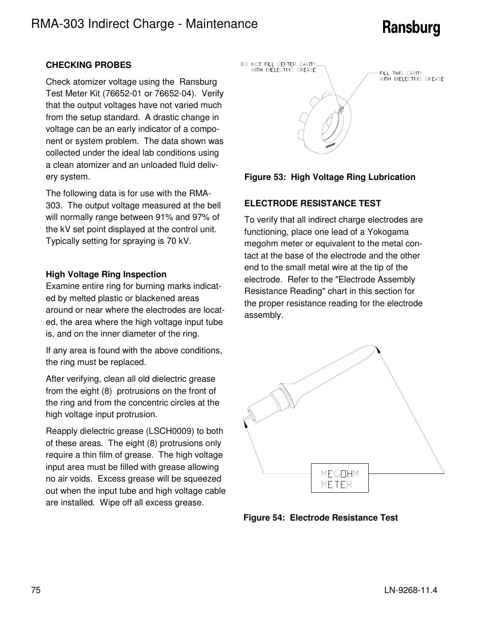 Rma-303 indirect charge - maintenance | Ransburg RMA Indirect A12869 User Manual | Page 80 / 121