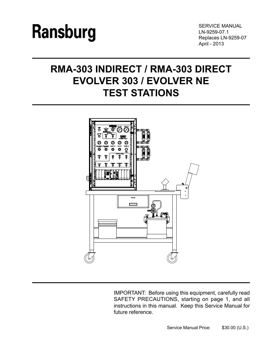 Ransburg Test Stand RMA-303, EVOLVER, EVOLVER NE User Manual | 28 pages