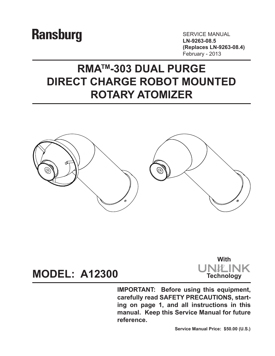 Ransburg RMA Dual Purge Direct A12300 User Manual | 116 pages