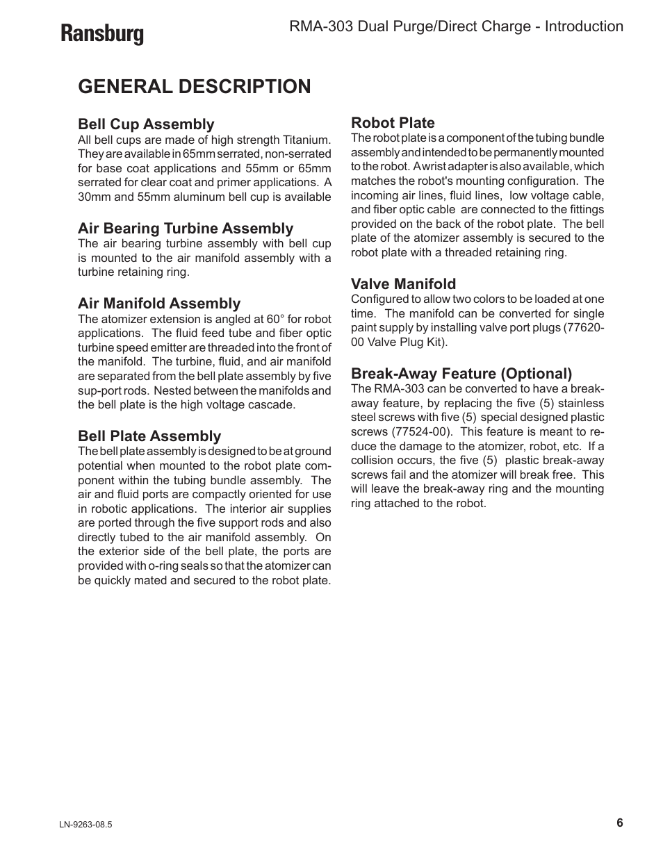 Ransburg, General description | Ransburg RMA Dual Purge Direct A12300 User Manual | Page 11 / 116