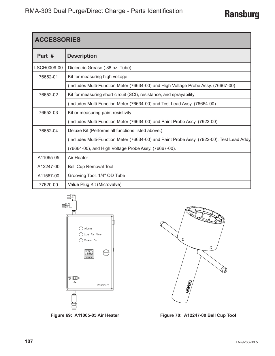 Ransburg, Accessories | Ransburg RMA Dual Purge Direct A12300 User Manual | Page 112 / 116