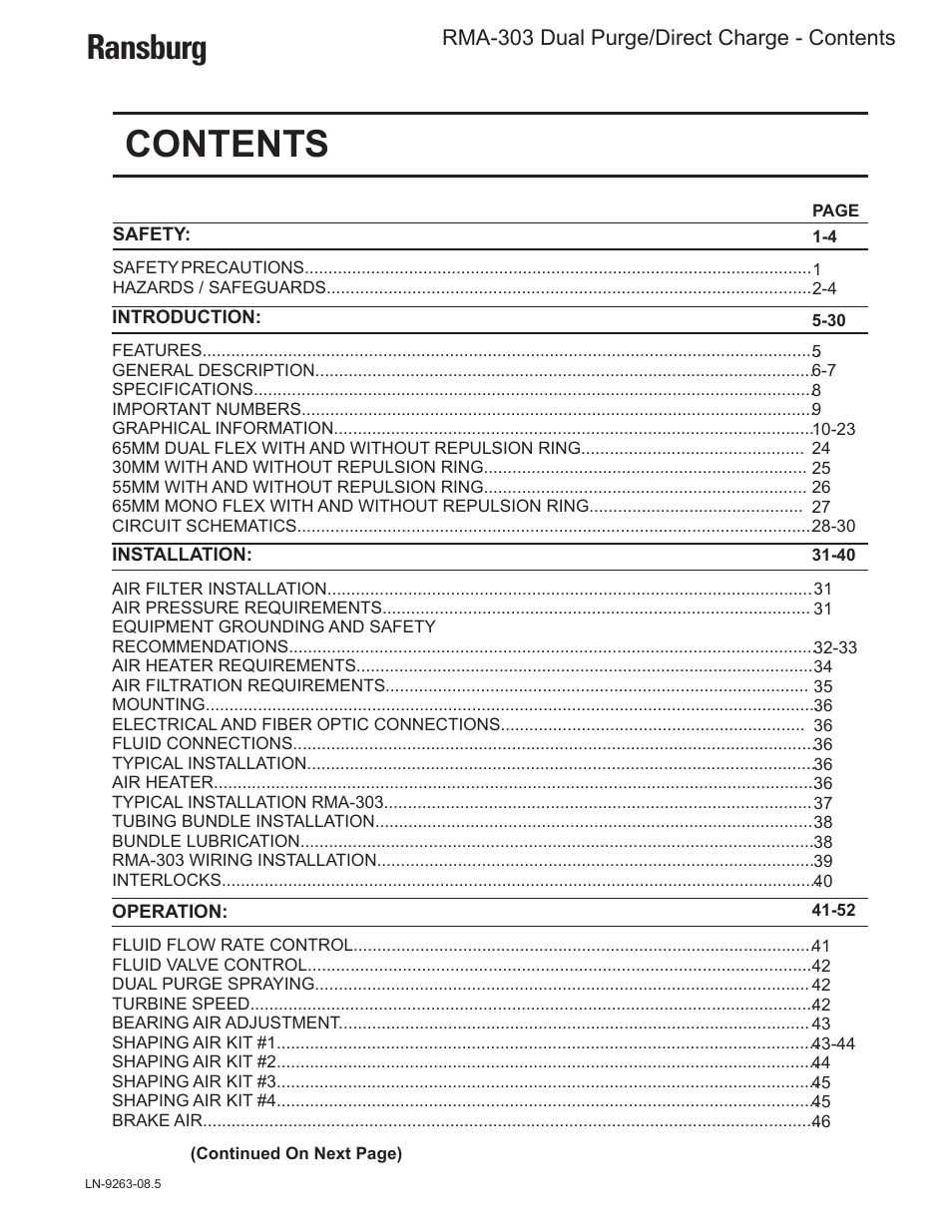 Ransburg RMA Dual Purge Direct A12300 User Manual | Page 3 / 116