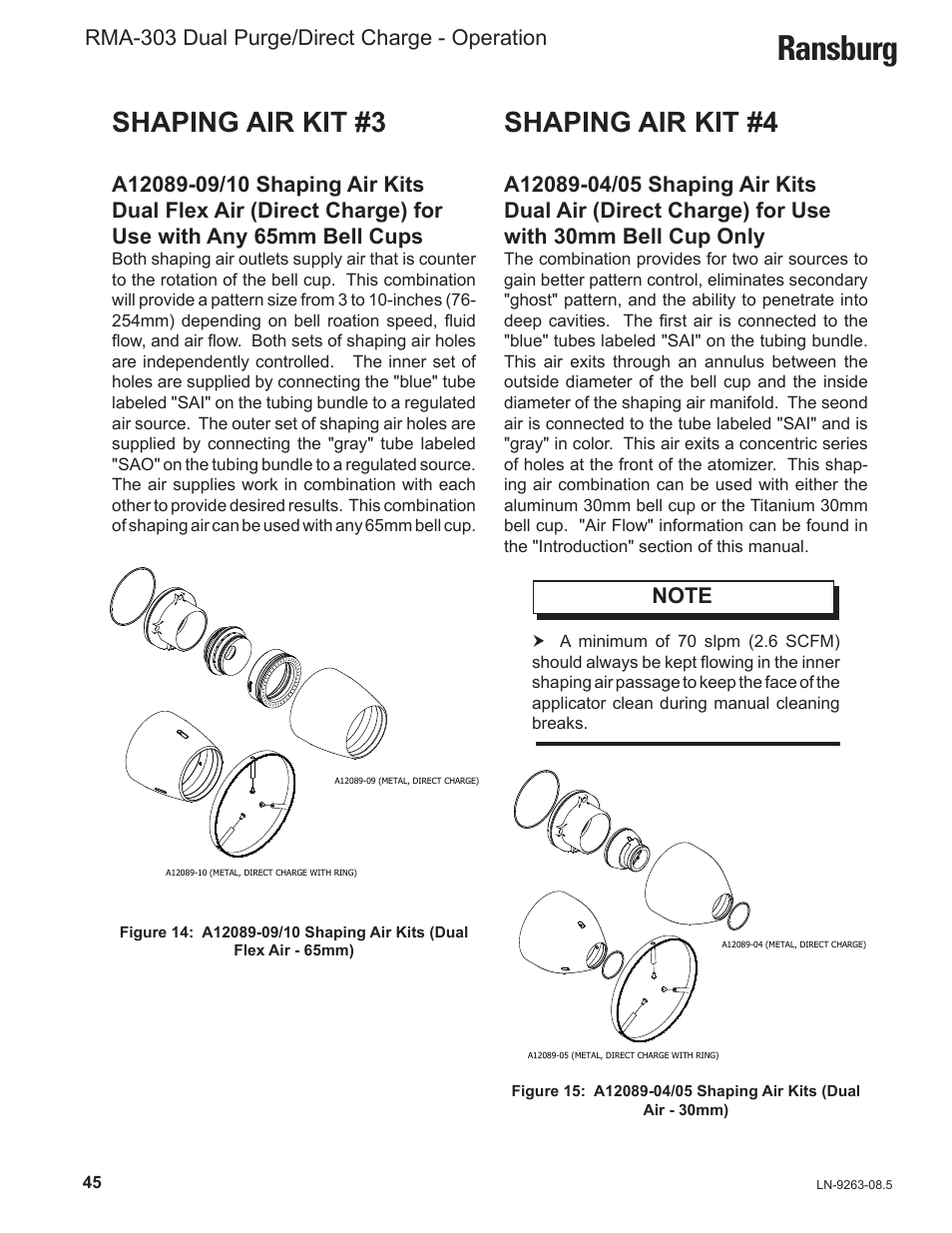 Ransburg, Shaping air kit #3, Shaping air kit #4 | Rma-303 dual purge/direct charge - operation | Ransburg RMA Dual Purge Direct A12300 User Manual | Page 50 / 116