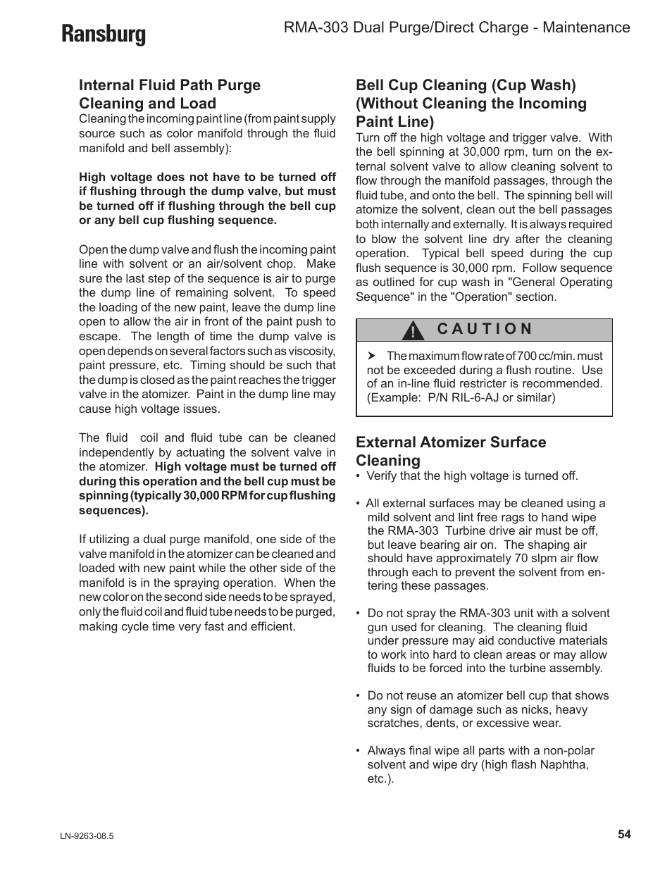 Ransburg | Ransburg RMA Dual Purge Direct A12300 User Manual | Page 59 / 116