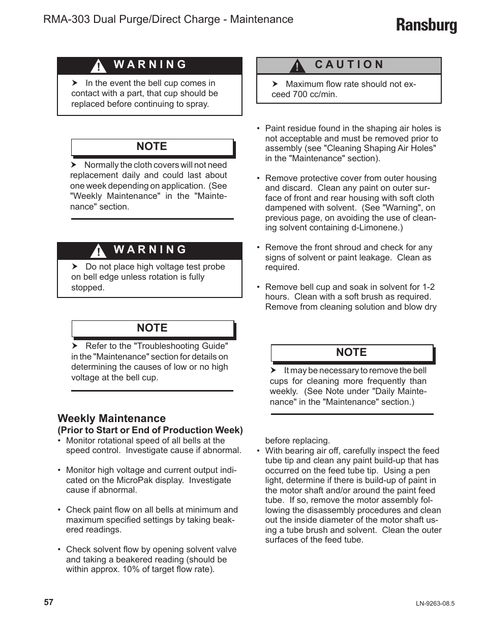 Ransburg | Ransburg RMA Dual Purge Direct A12300 User Manual | Page 62 / 116