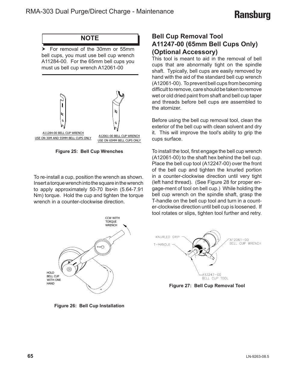 Ransburg, Rma-303 dual purge/direct charge - maintenance | Ransburg RMA Dual Purge Direct A12300 User Manual | Page 70 / 116