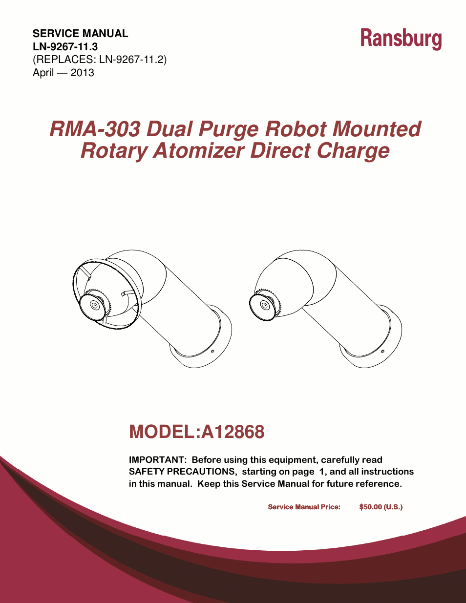 Ransburg RMA Dual Purge Direct A12868 User Manual | 120 pages