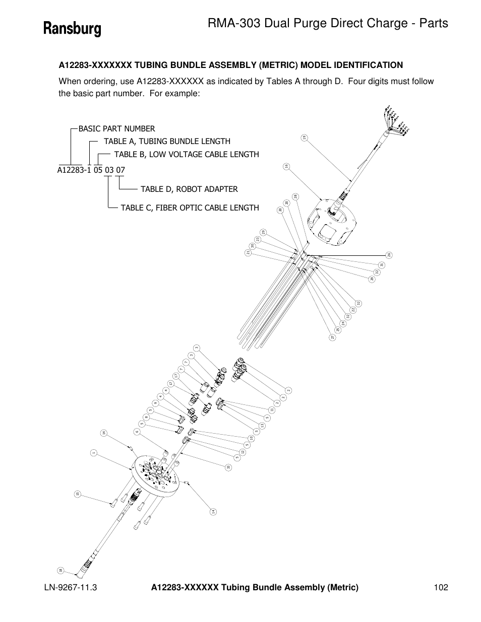 Rma-303 dual purge direct charge - parts | Ransburg RMA Dual Purge Direct A12868 User Manual | Page 105 / 120