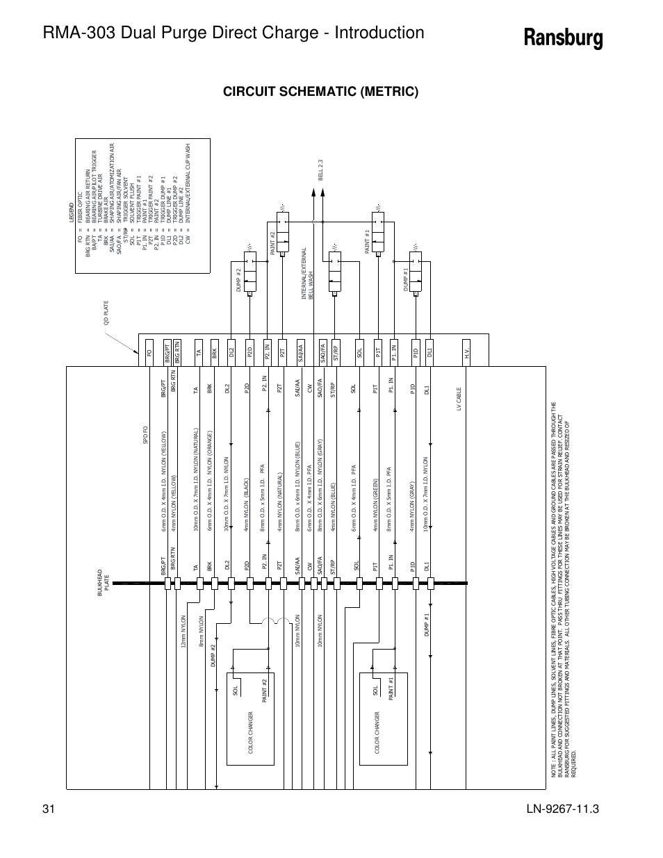 Rma-303 dual purge direct charge - introduction, Circuit schematic (metric) | Ransburg RMA Dual Purge Direct A12868 User Manual | Page 34 / 120