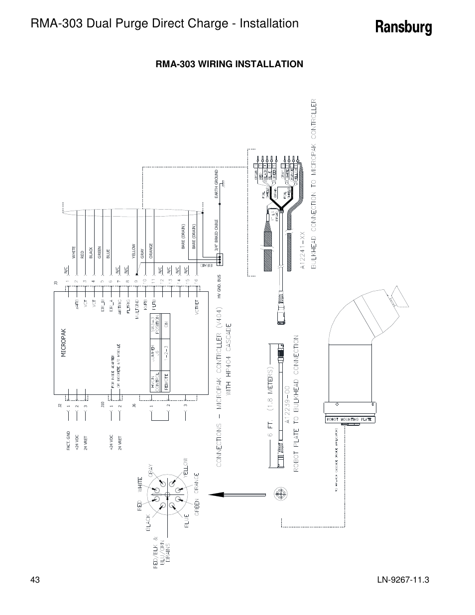 Rma-303 dual purge direct charge - installation, Rma-303 wiring installation | Ransburg RMA Dual Purge Direct A12868 User Manual | Page 46 / 120